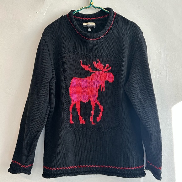 Vintage moose knit sweater - Picture 2 of 4